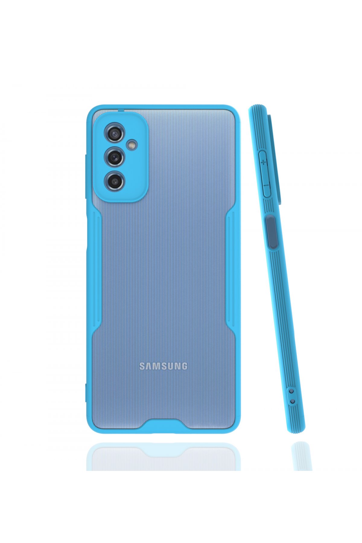  Samsung Galaxy M52 5G Kılıf Platin Silikon - Mavi