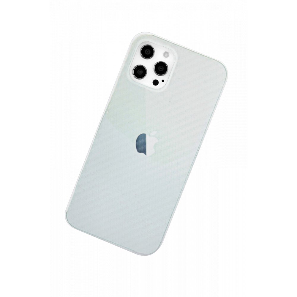  iPhone 12 Pro Max Kılıf Karbon PP Silikon - Şeffaf