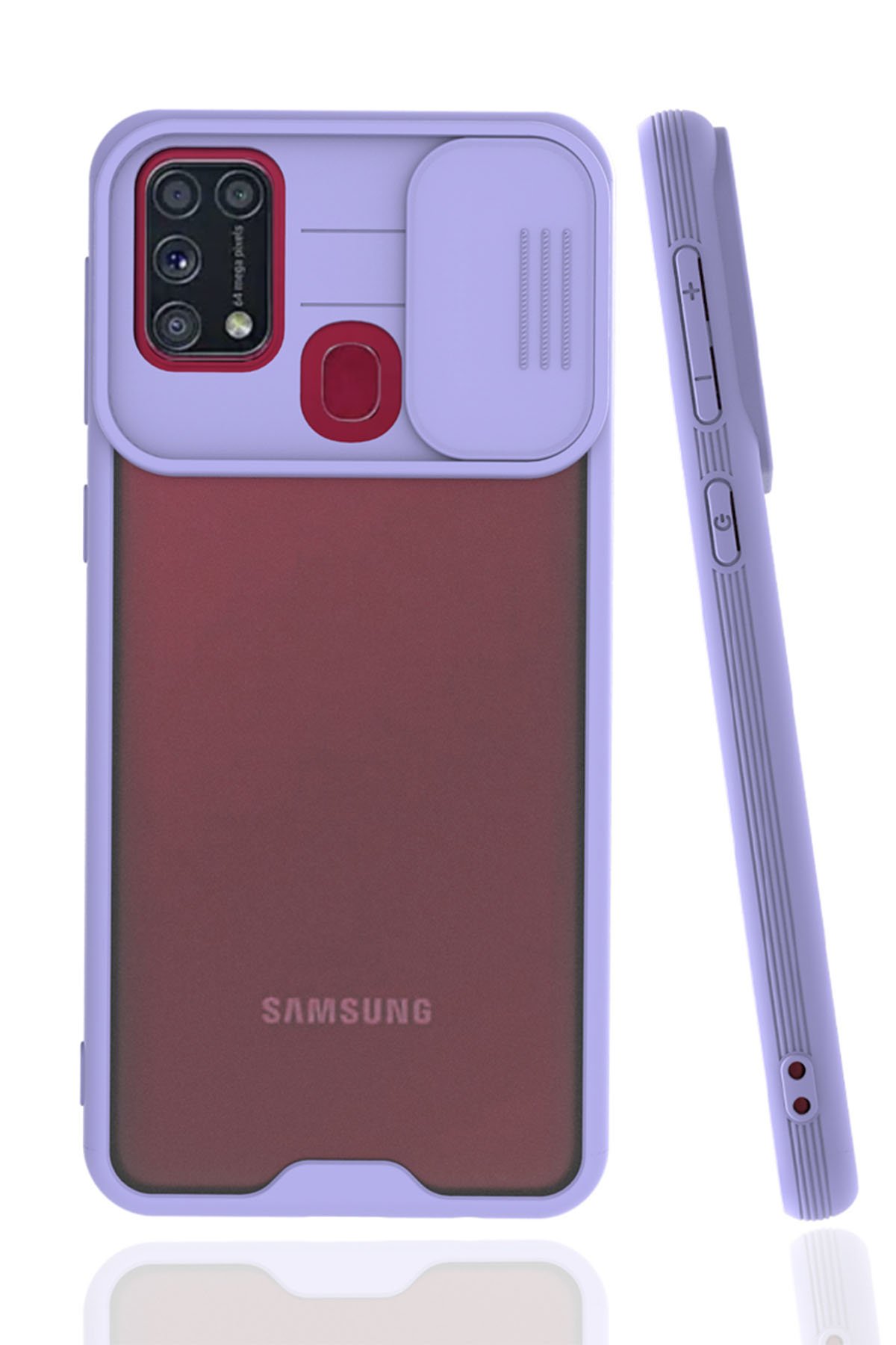  Samsung Galaxy M31 Kılıf Platin Kamera Koruma Silikon - Lila
