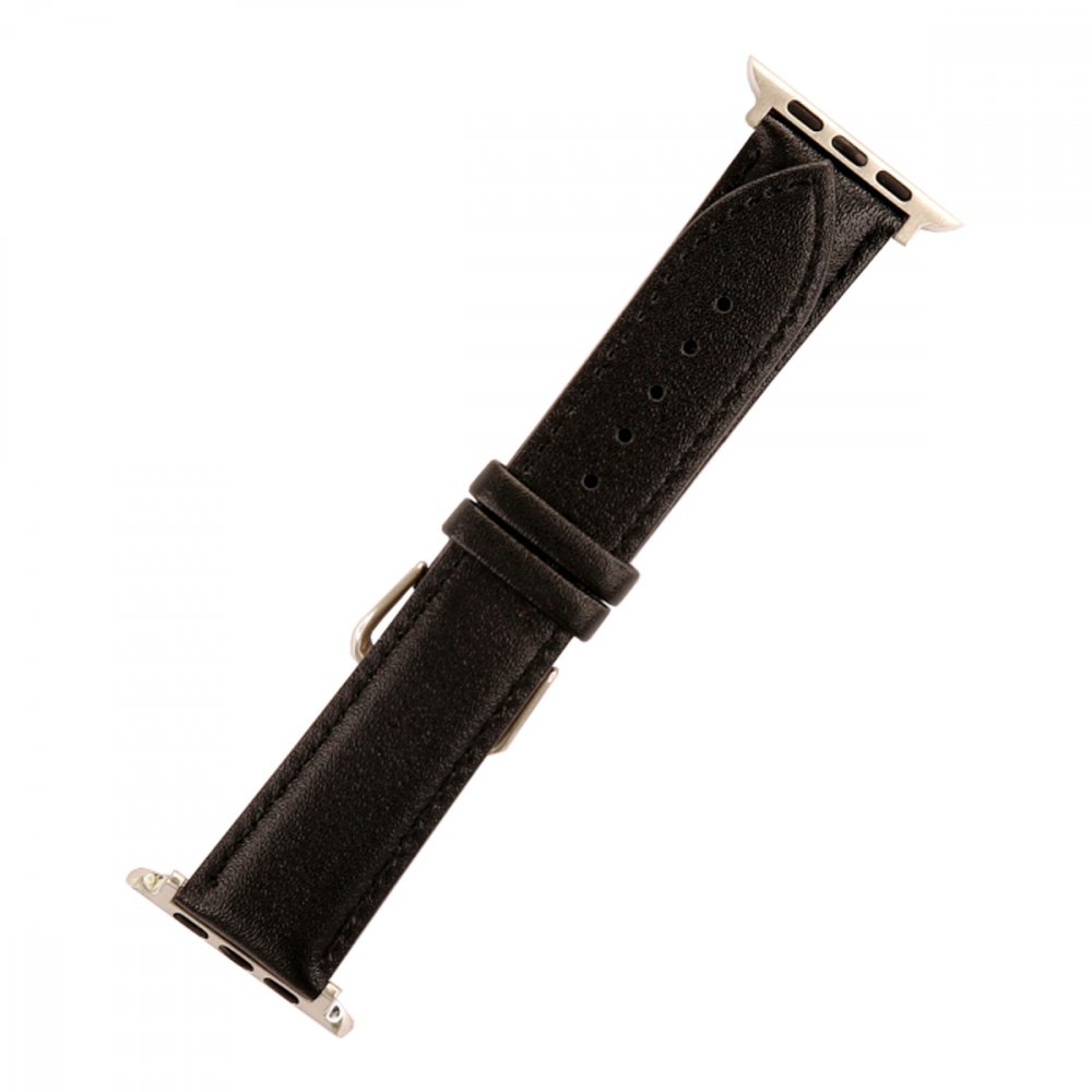 Apple Watch 42mm NL26 Deri Kordon - Siyah Apple Watch 42mm NL26 Deri Kordon - Siyah