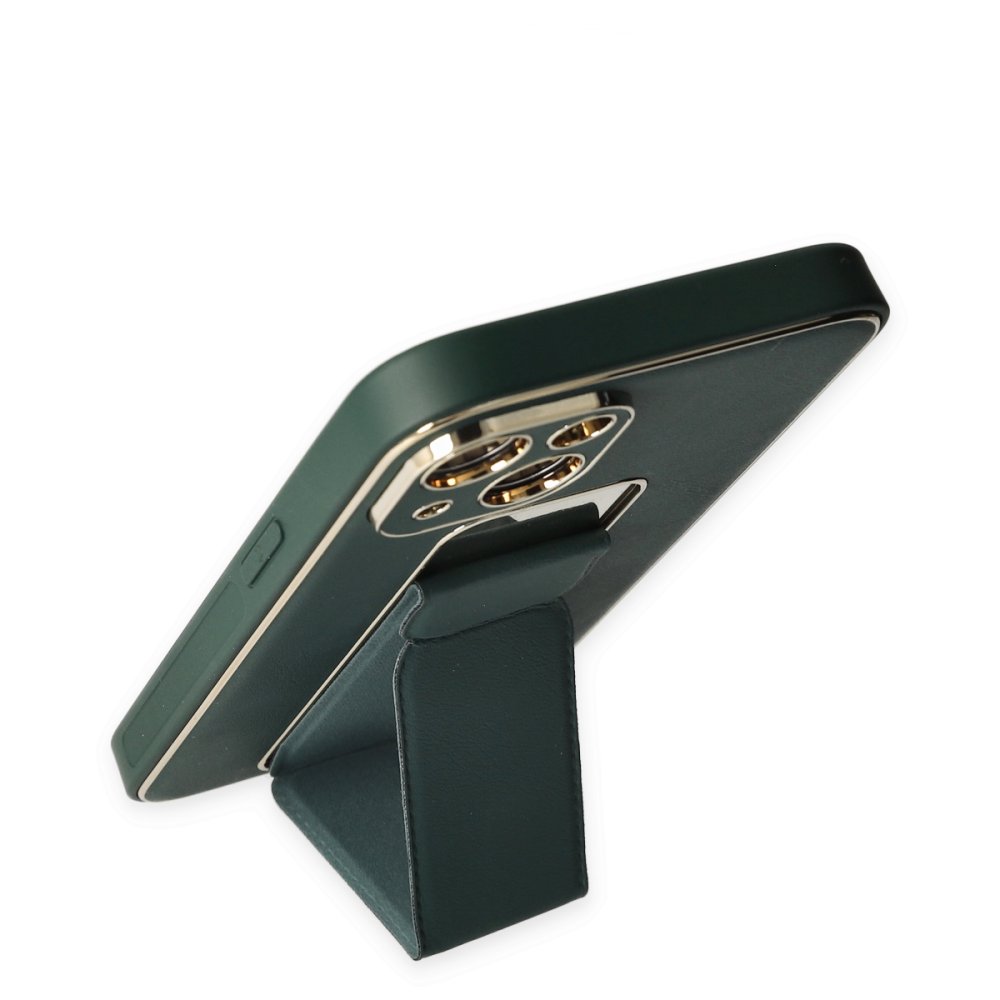 iPhone 14 Plus Kılıf Coco Deri Standlı Kapak - Yeşil  iPhone 14 Plus Kılıf Coco Deri Standlı Kapak - Yeşil