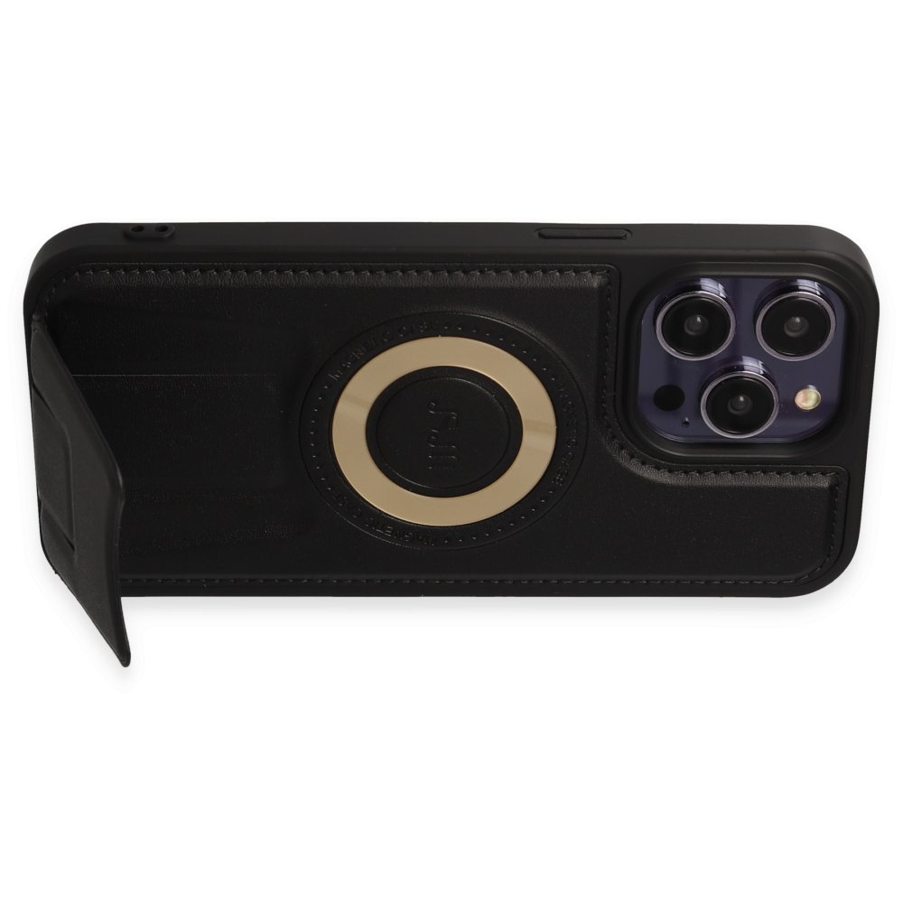 iPhone 14 Pro Kılıf Merkür Magneticsafe Standlı Kapak - Siyah  iPhone 14 Pro Kılıf Merkür Magneticsafe Standlı Kapak - Siyah