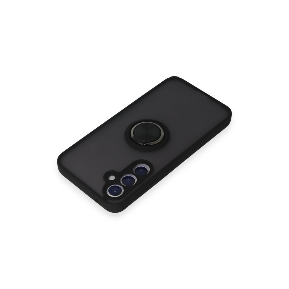  Samsung Galaxy S23 FE Kılıf Montreal Yüzüklü Silikon Kapak - Siyah
