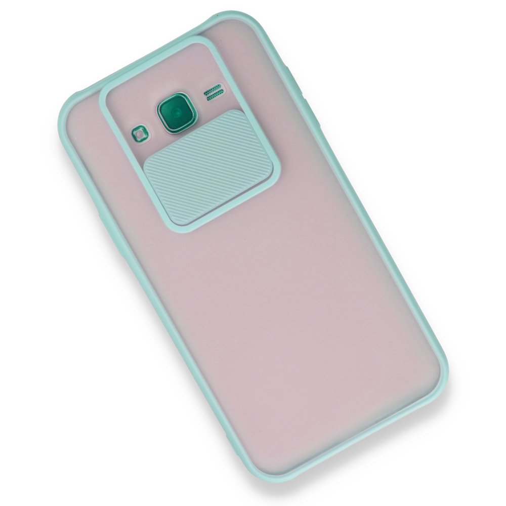  Samsung Galaxy J7 Kılıf Palm Buzlu Kamera Sürgülü Silikon - Turkuaz