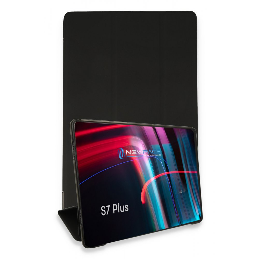  Samsung Galaxy T970 Tab S7 Plus 12.4 Kılıf Tablet Smart Kılıf - Siyah