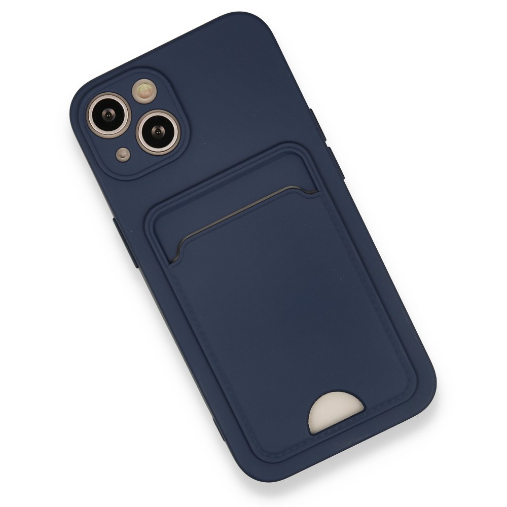  iPhone 13 Kılıf Kelvin Kartvizitli Silikon - Lacivert