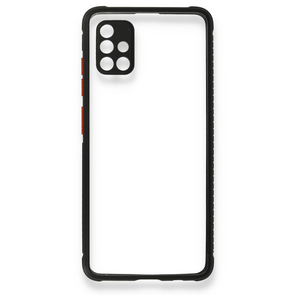  Samsung Galaxy A71 Kılıf Miami Şeffaf Silikon - Siyah