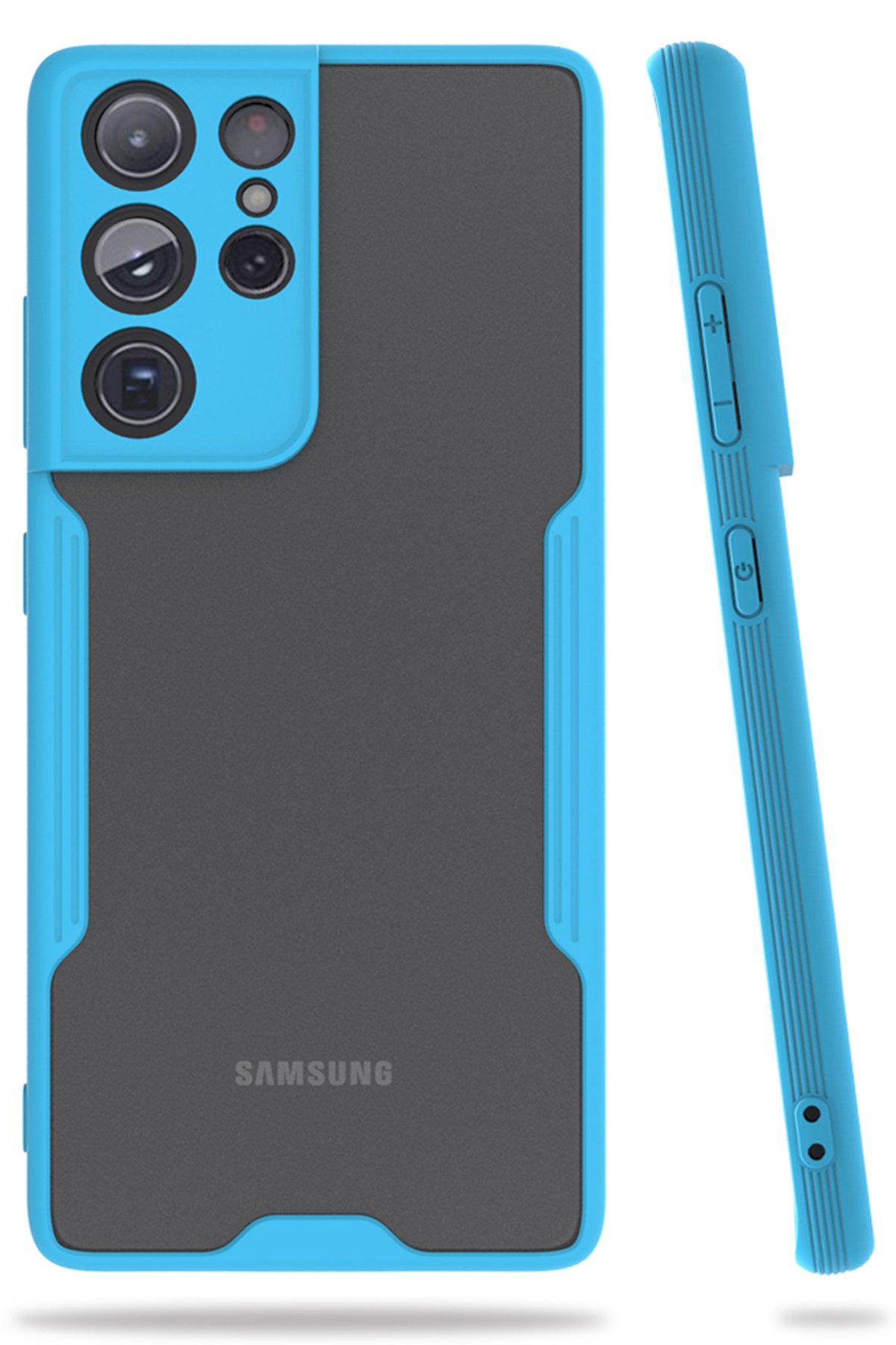  Samsung Galaxy S21 Ultra Kılıf Platin Silikon - Mavi