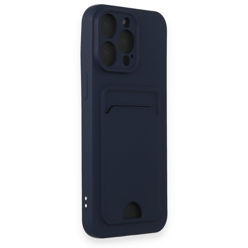  iPhone 14 Pro Max Kılıf Kelvin Kartvizitli Silikon - Lacivert