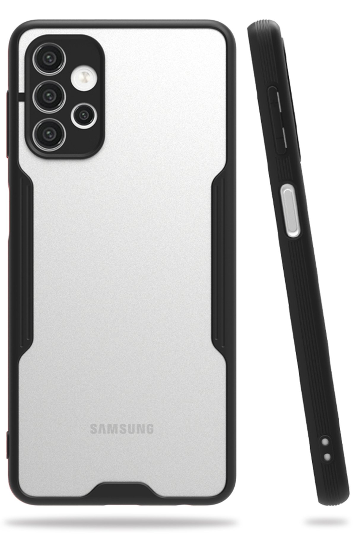  Samsung Galaxy A72 Kılıf Platin Silikon - Siyah