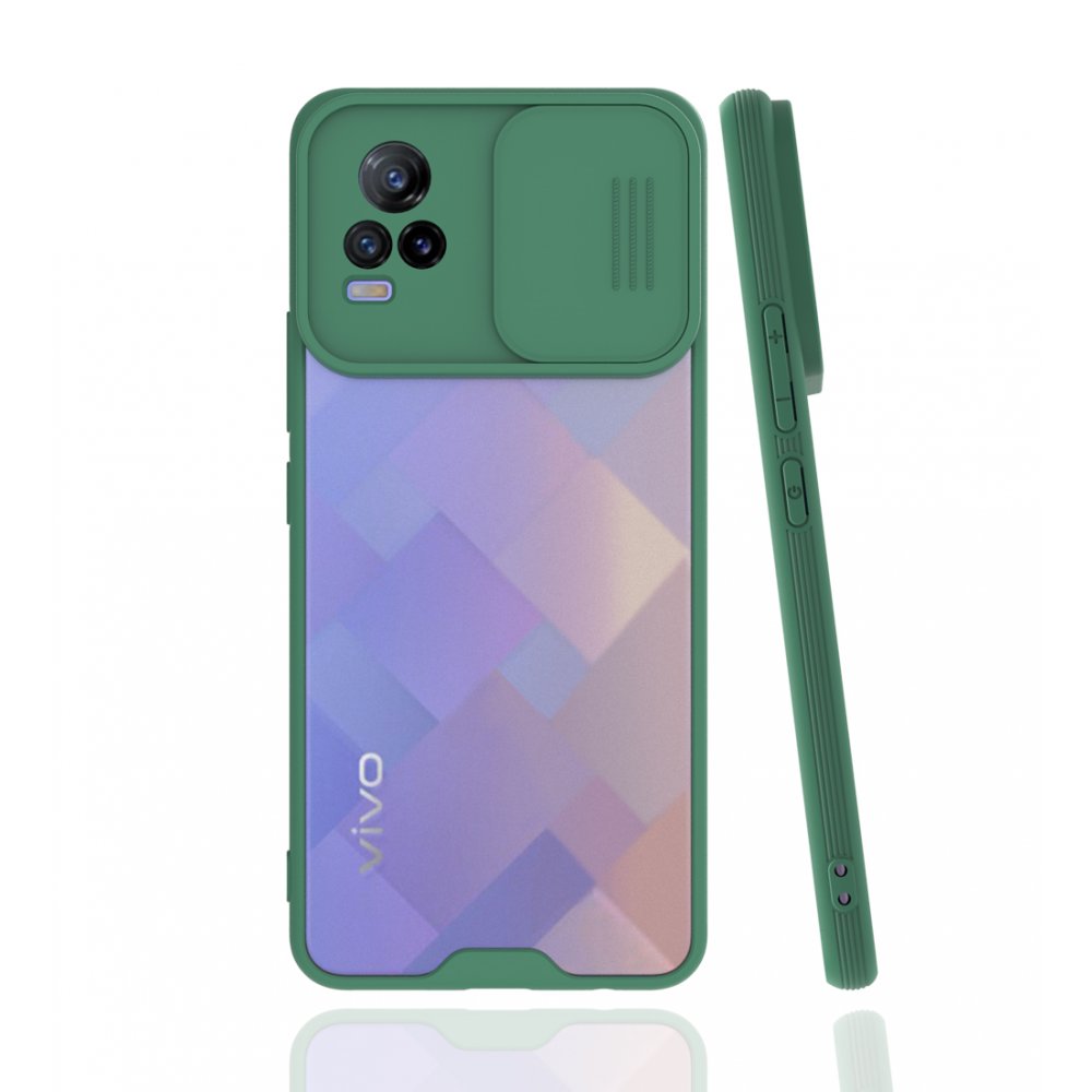  Vivo V21e Kılıf Platin Kamera Koruma Silikon - Yeşil