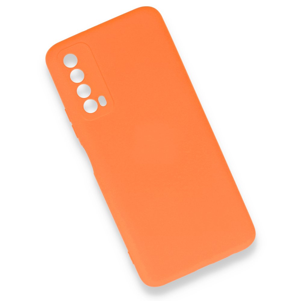 Huawei P Smart 2021 Kılıf Nano içi Kadife Silikon - Turuncu  Huawei P Smart 2021 Kılıf Nano içi Kadife Silikon - Turuncu