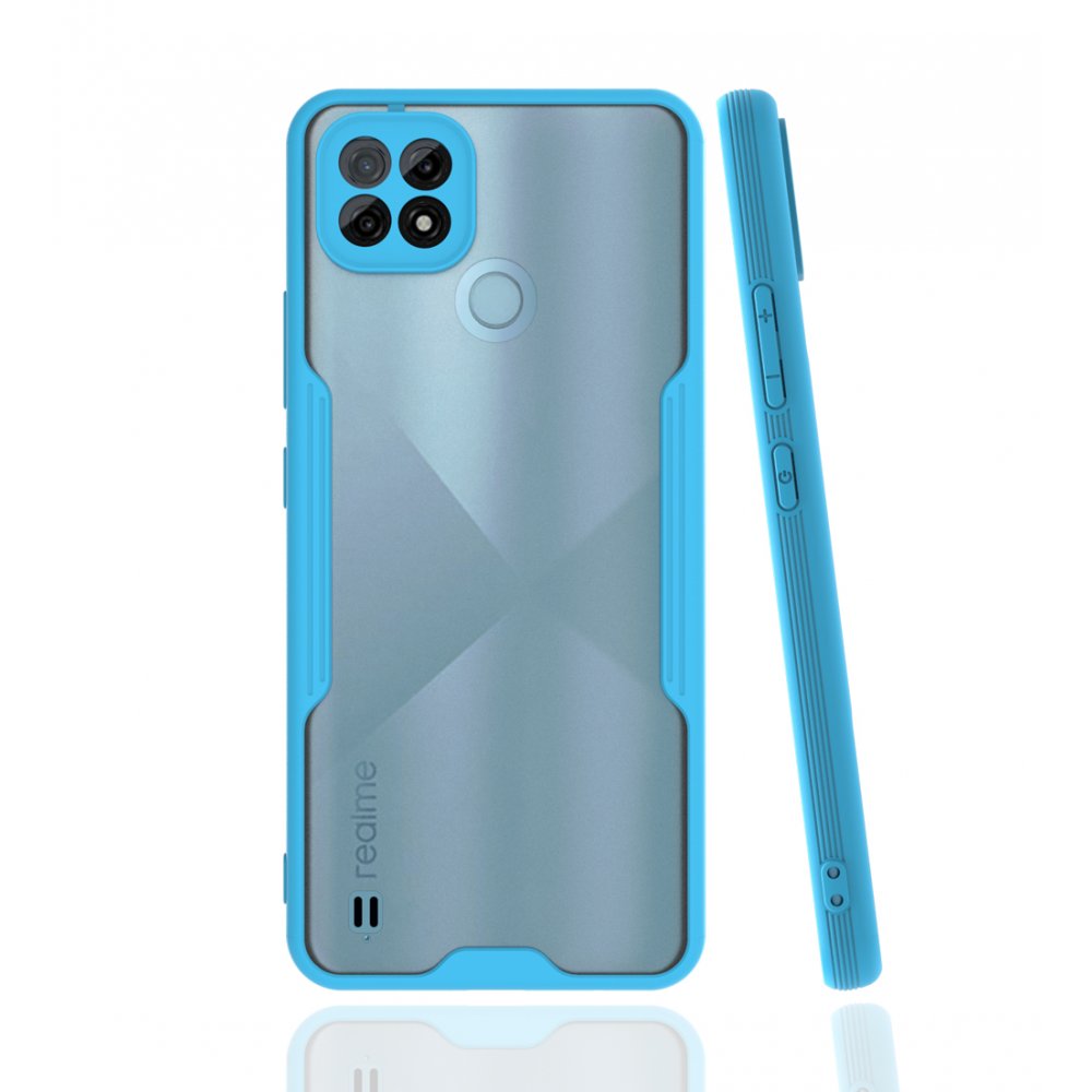  Realme C21 Kılıf Platin Silikon - Mavi