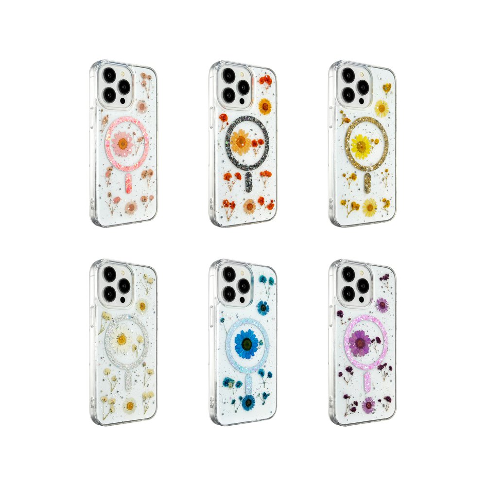 iPhone 14 Pro Max Kılıf Daisy Simli Magsafe Kapak - Mavi  iPhone 14 Pro Max Kılıf Daisy Simli Magsafe Kapak - Mavi