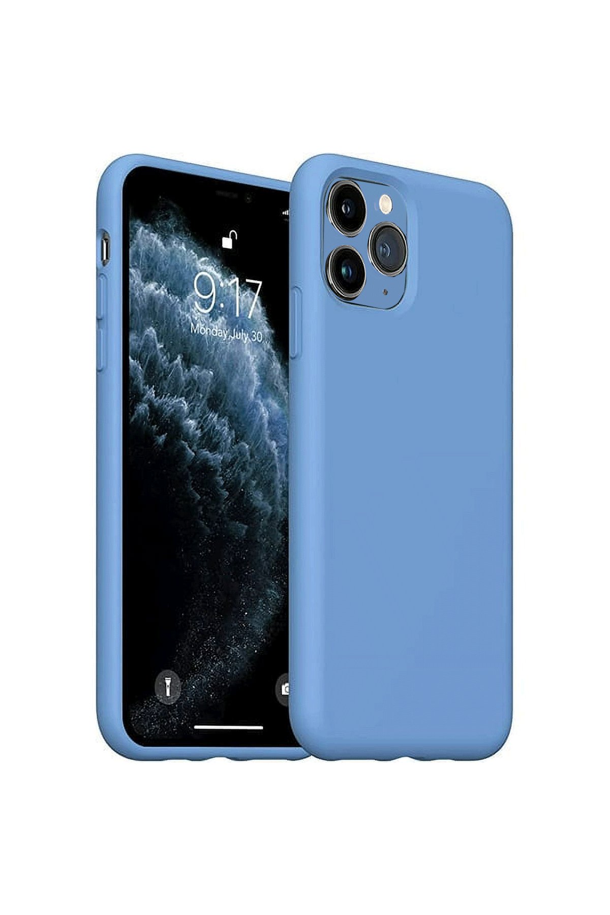  iPhone 11 Pro Max Kılıf Nano içi Kadife Silikon - Mavi