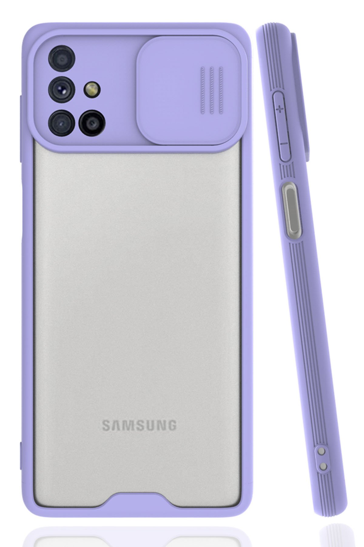  Samsung Galaxy M31S Kılıf Platin Kamera Koruma Silikon - Lila
