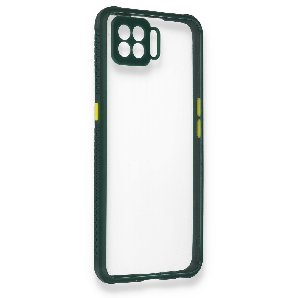  Oppo A73 Kılıf Miami Şeffaf Silikon - Koyu Yeşil