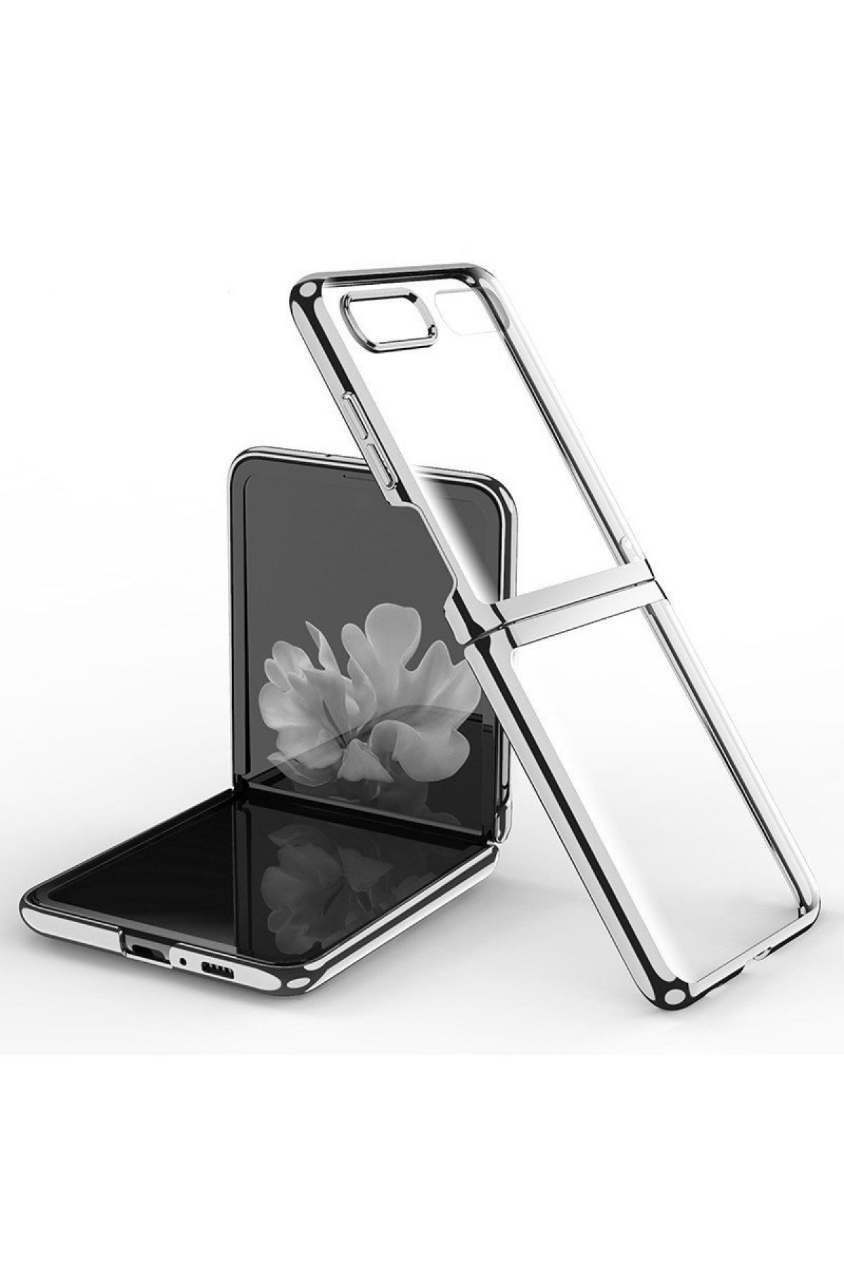  Samsung Galaxy Z Flip 4 Kılıf Fold Element Kapak - Gümüş
