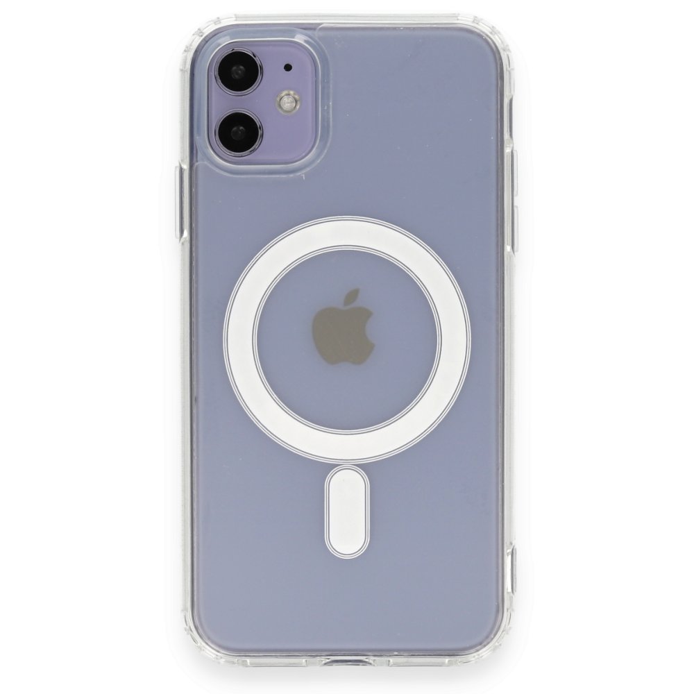  iPhone 11 Kılıf Matte Şeffaf Magneticsafe - Şeffaf