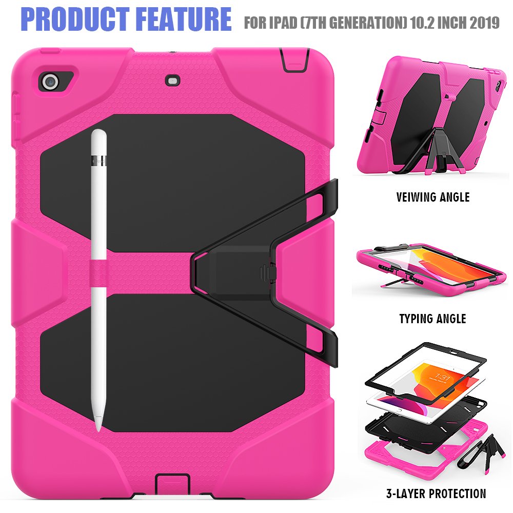 iPad 10.2 (7.nesil) Kılıf Griffin Tablet Kapak - Pembe iPad 10.2 (7.nesil) Kılıf Griffin Tablet Kapak - Pembe