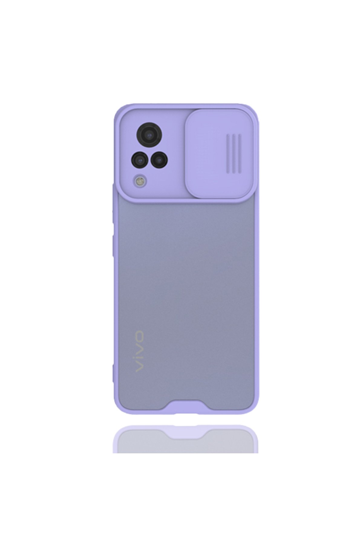  Vivo V21 Kılıf Platin Kamera Koruma Silikon - Lila