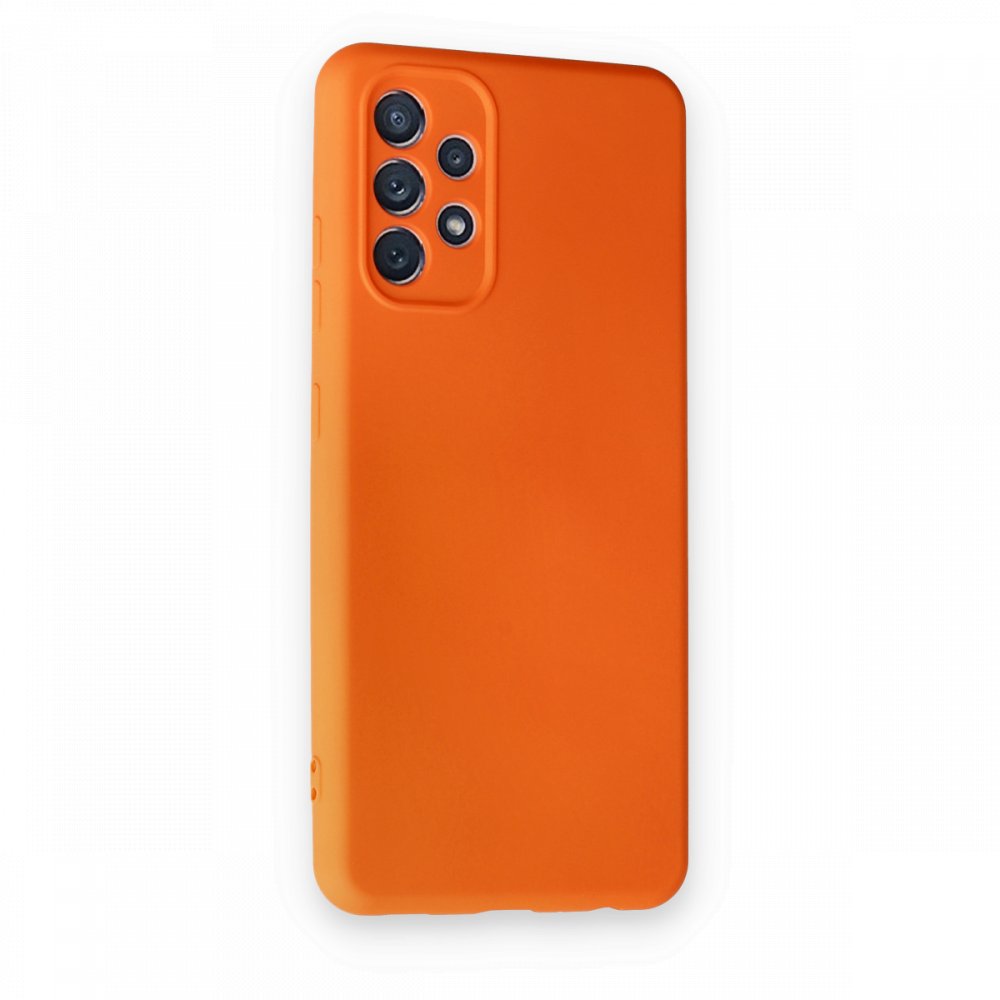 Samsung Galaxy A52 Kılıf Nano içi Kadife Silikon - Turuncu Samsung Galaxy A52 Kılıf Nano içi Kadife Silikon - Turuncu
