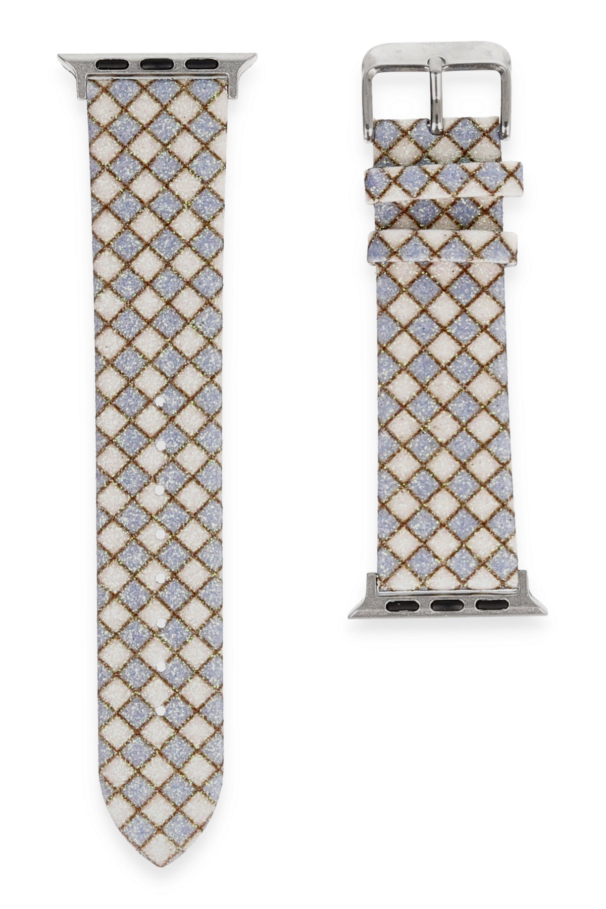  Apple Watch 42mm Karo Motif Kordon - Lila