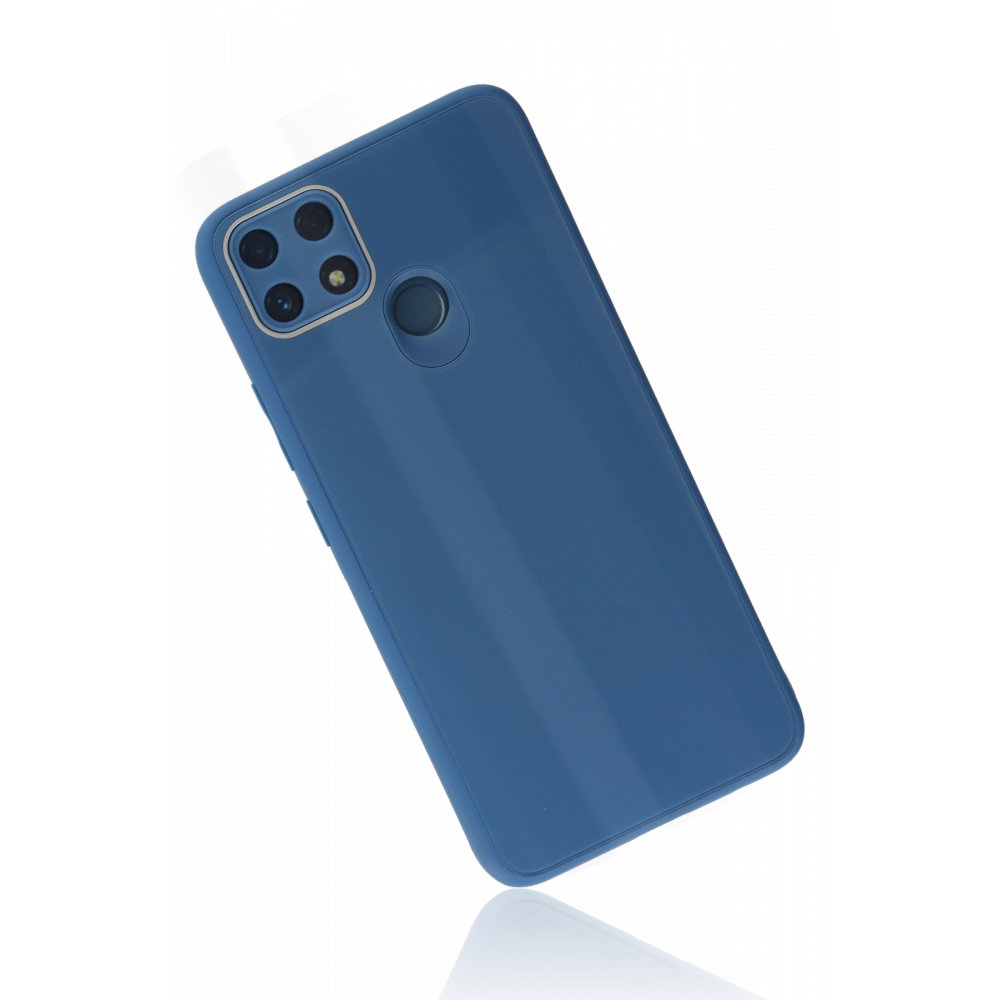 Realme C25s Kılıf Glass Kapak - Mavi Realme C25s Kılıf Glass Kapak - Mavi