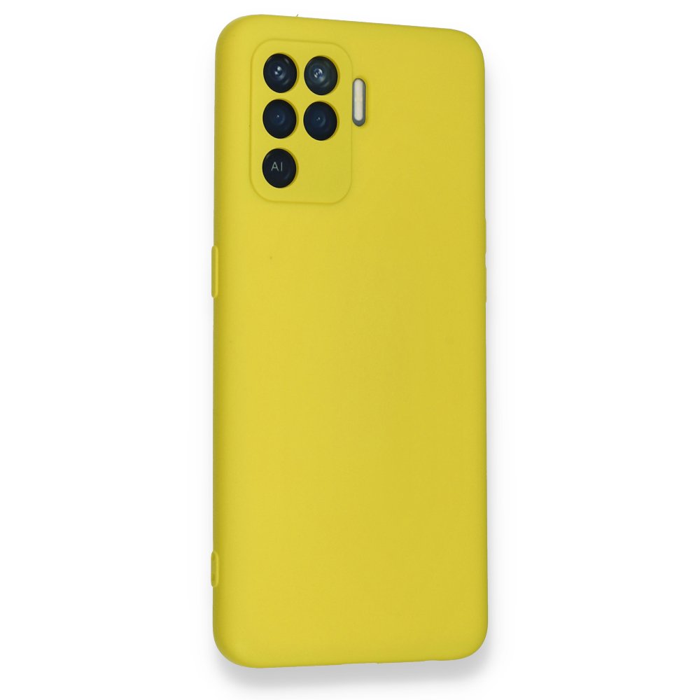  Oppo Reno 5 Lite Kılıf Nano içi Kadife Silikon - Sarı