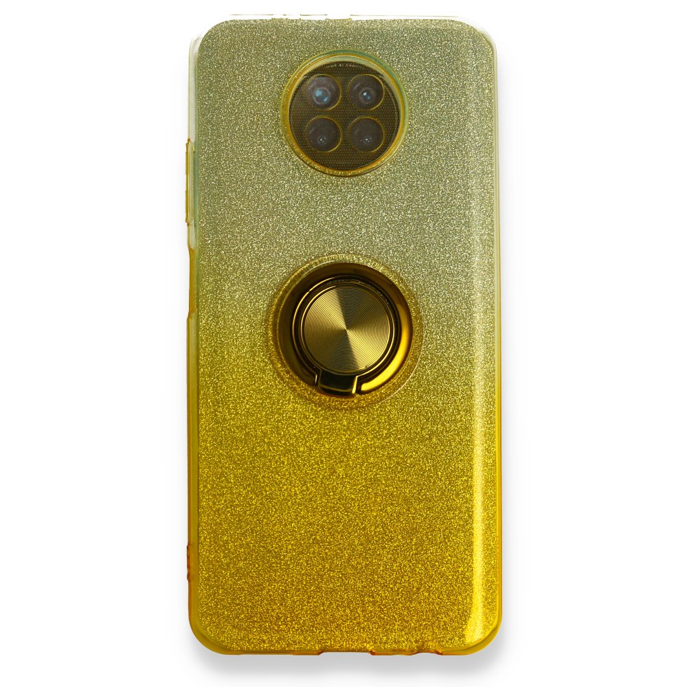 Redmi Note 9 5G Kılıf Simli Yüzüklü Silikon - Sarı Redmi Note 9 5G Kılıf Simli Yüzüklü Silikon - Sarı