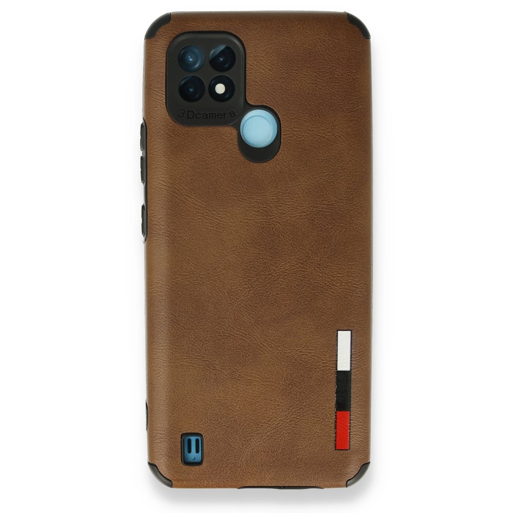 Realme C21 Kılıf Loop Deri Silikon - Kahverengi Realme C21 Kılıf Loop Deri Silikon - Kahverengi