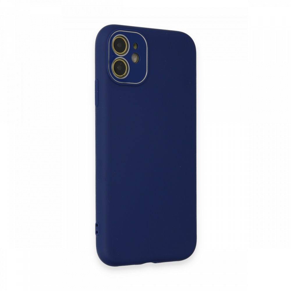  iPhone 12 Kılıf Lansman Glass Kapak - Sky Blue