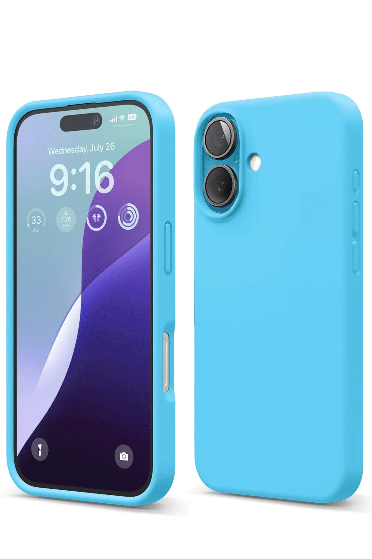 iPhone 16 Kılıf Nano içi Kadife Silikon - Mavi  iPhone 16 Kılıf Nano içi Kadife Silikon - Mavi