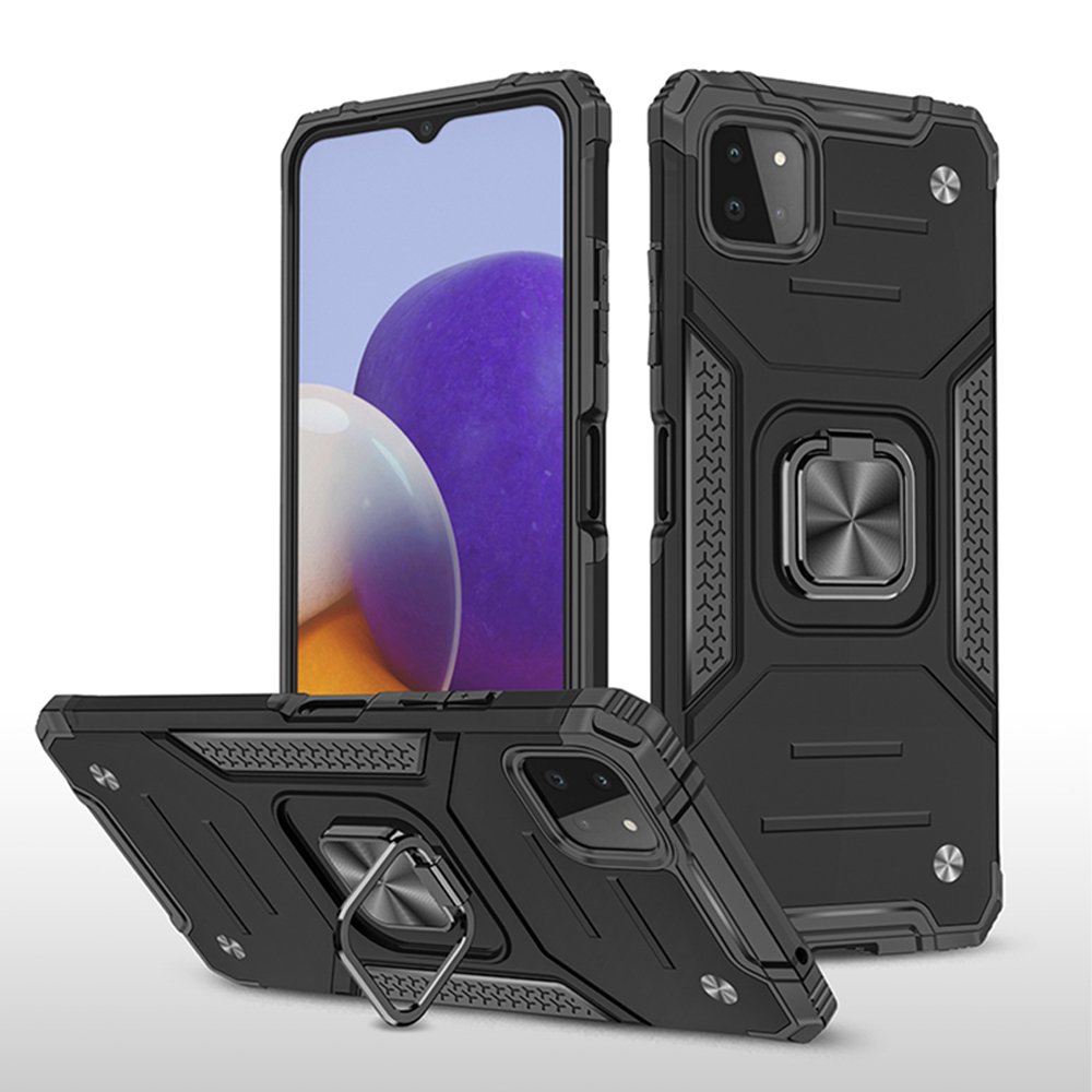  Samsung Galaxy M32 Kılıf Zegna Yüzüklü Silikon Kapak - Siyah