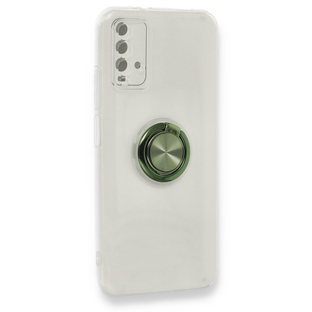 Redmi Note 9 4G Kılıf Gros Yüzüklü Silikon - Yeşil