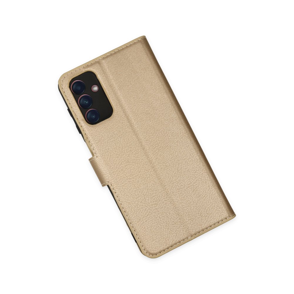  Samsung Galaxy A04S Kılıf Trend S Plus Kapaklı Kılıf - Gold