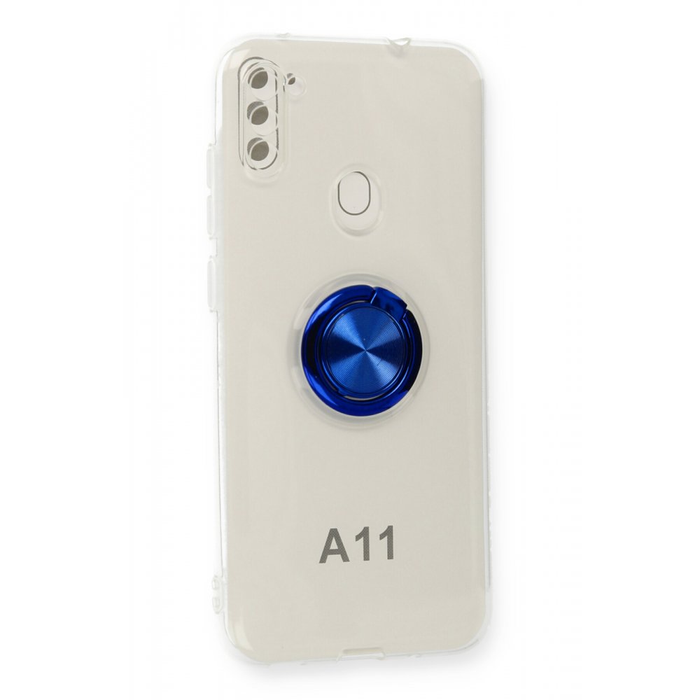  Samsung Galaxy M11 Kılıf Gros Yüzüklü Silikon - Mavi