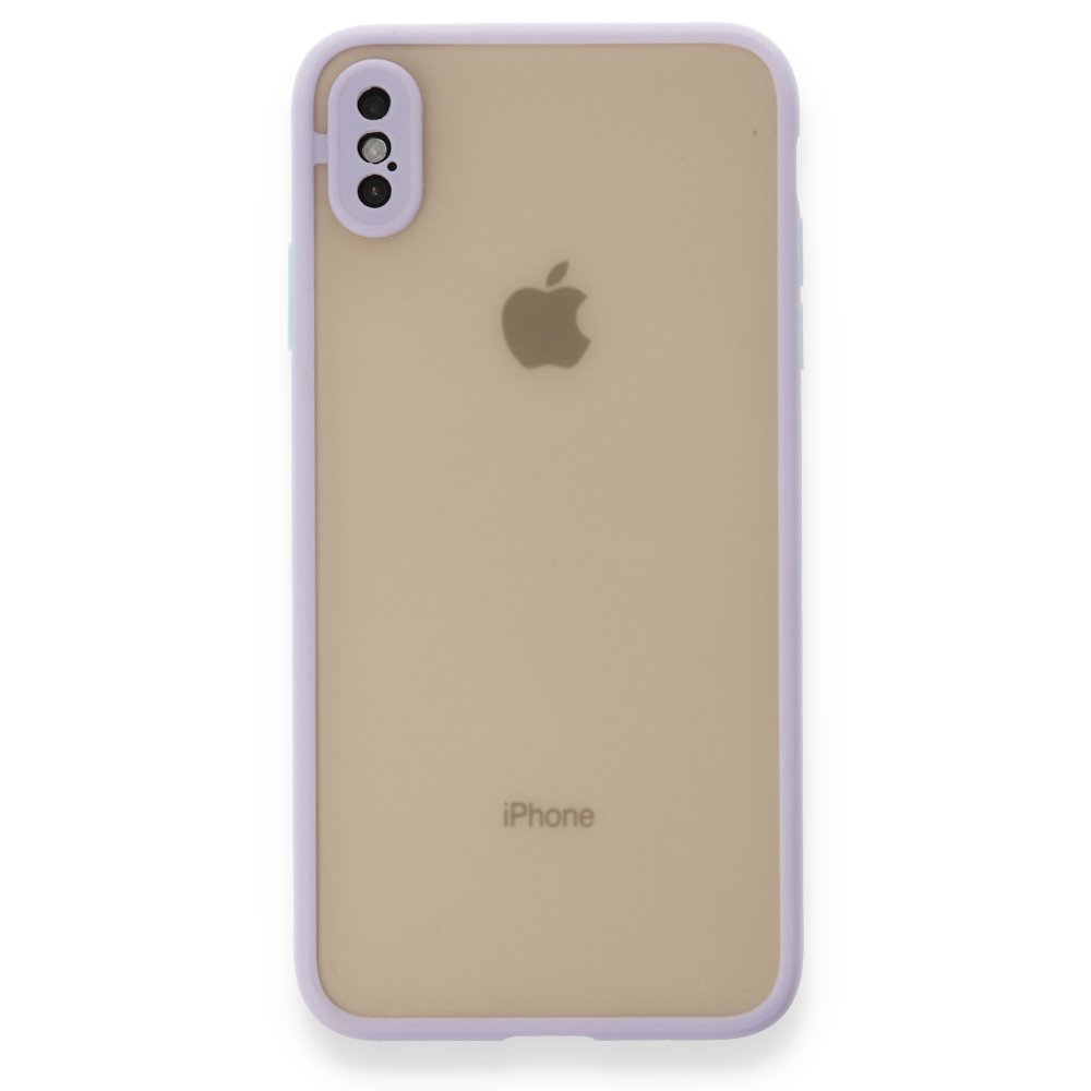  iPhone XS Max Kılıf Montreal Silikon Kapak - Mor