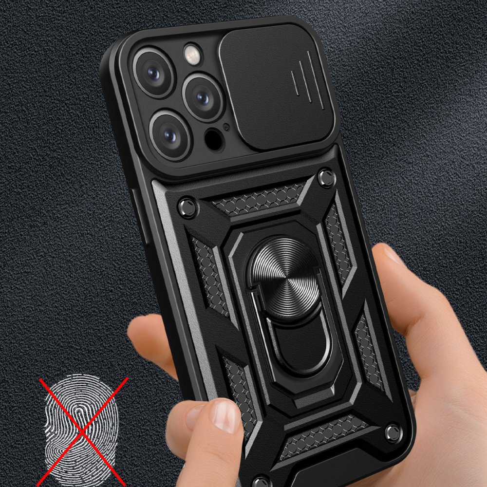  iPhone 16 Pro Kılıf Pars Lens Yüzüklü Silikon - Kırmızı