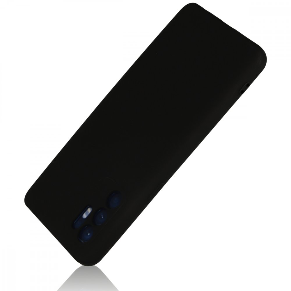 Oppo Reno 6 Kılıf Nano içi Kadife Silikon - Siyah Oppo Reno 6 Kılıf Nano içi Kadife Silikon - Siyah