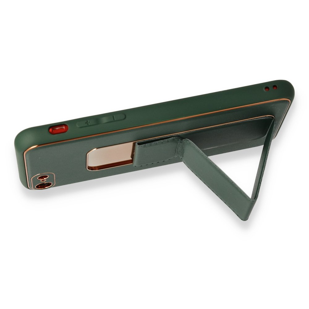  iPhone 7 Kılıf Coco Deri Standlı Kapak - Yeşil
