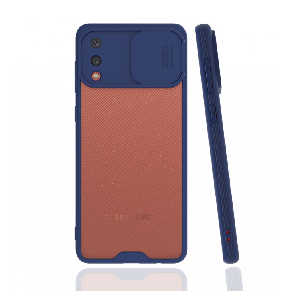  Samsung Galaxy A02 Kılıf Platin Kamera Koruma Silikon - Lacivert
