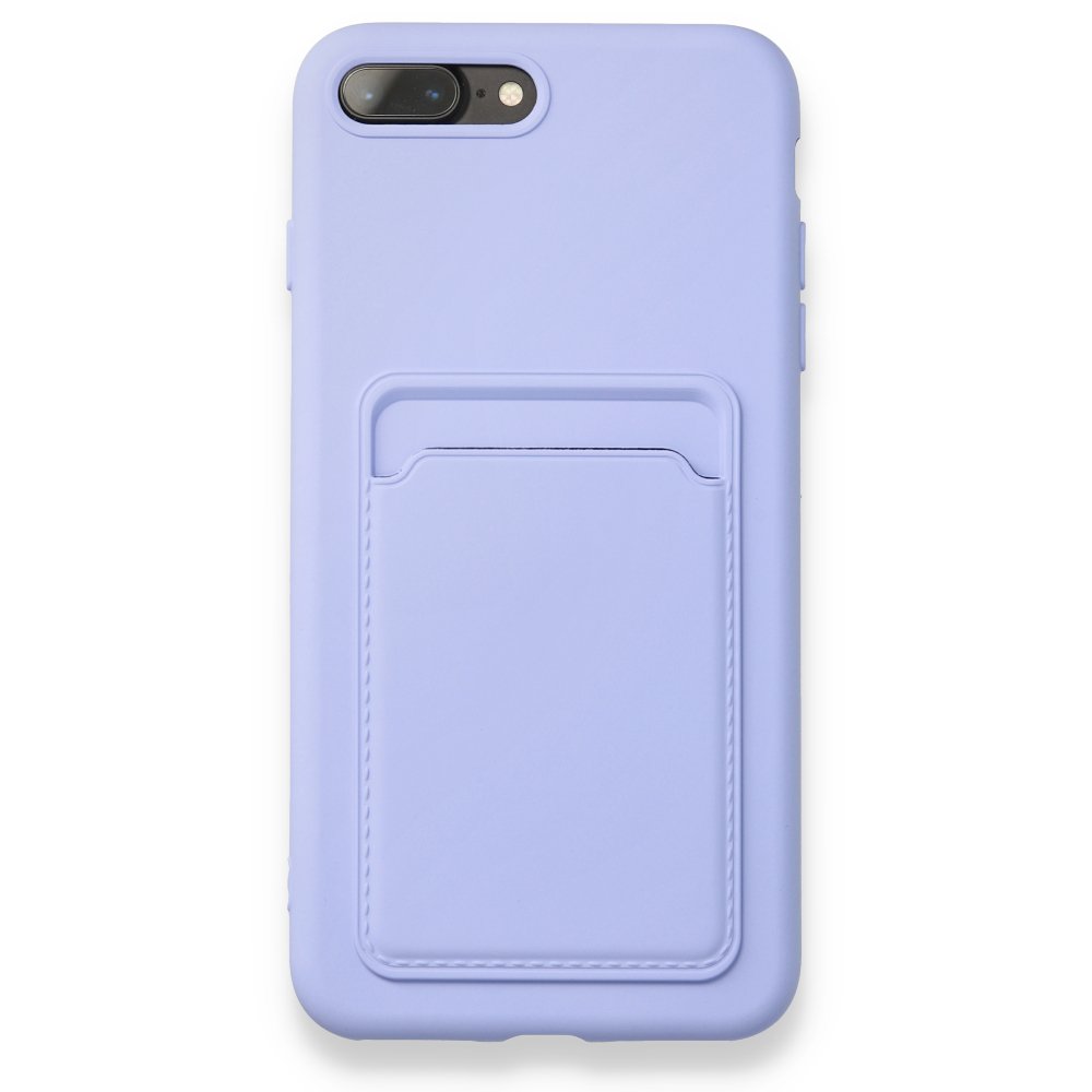  iPhone 8 Plus Kılıf Kelvin Kartvizitli Silikon - Lila