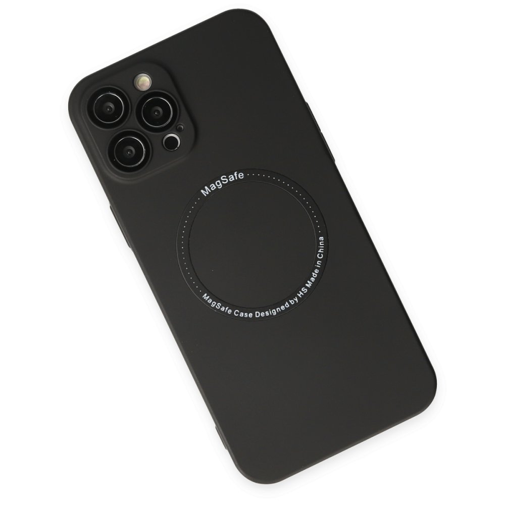  iPhone 12 Pro Max Kılıf Jack Magneticsafe Lens Silikon - Siyah