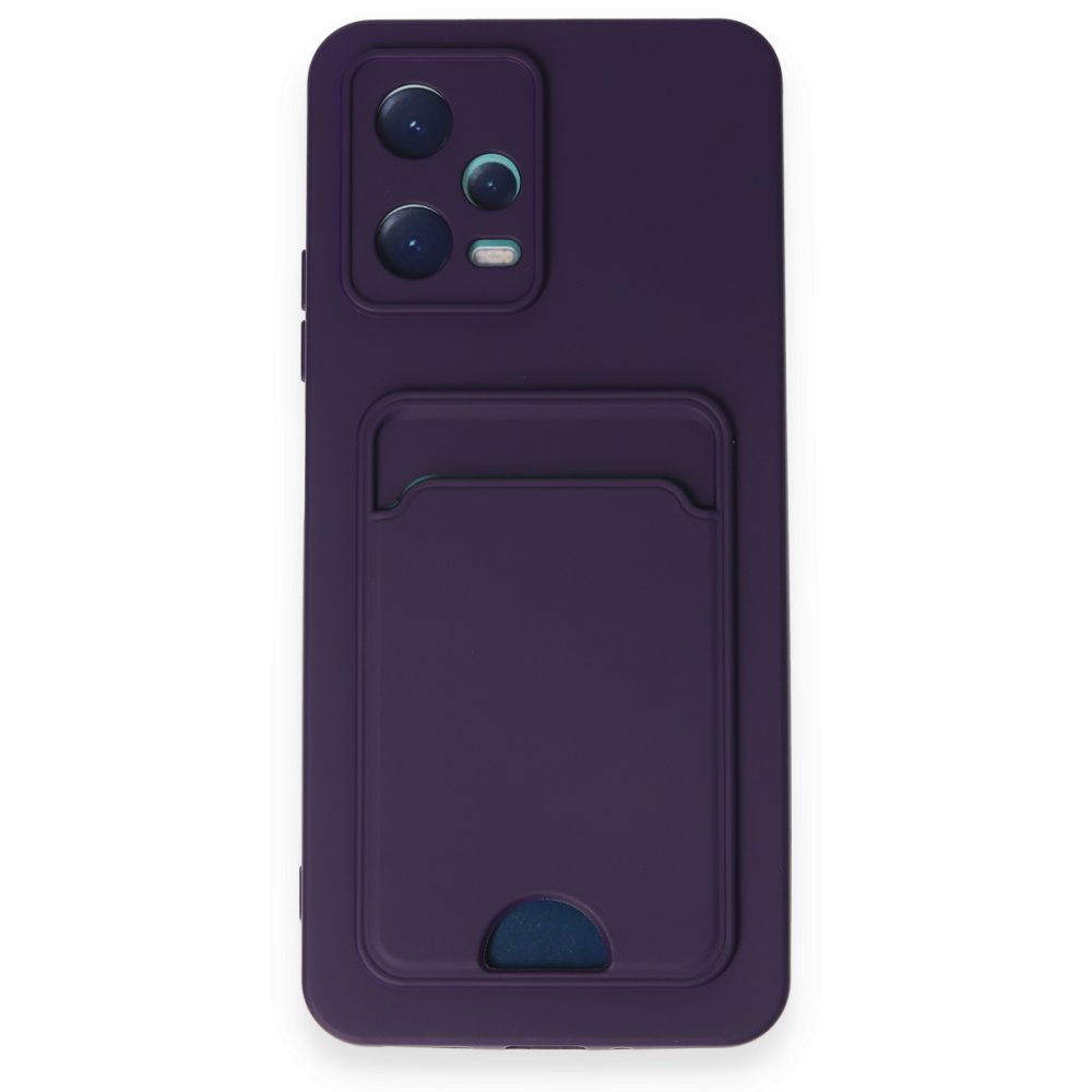 Redmi Note 12 5G Kılıf Kelvin Kartvizitli Silikon - Derin Mor