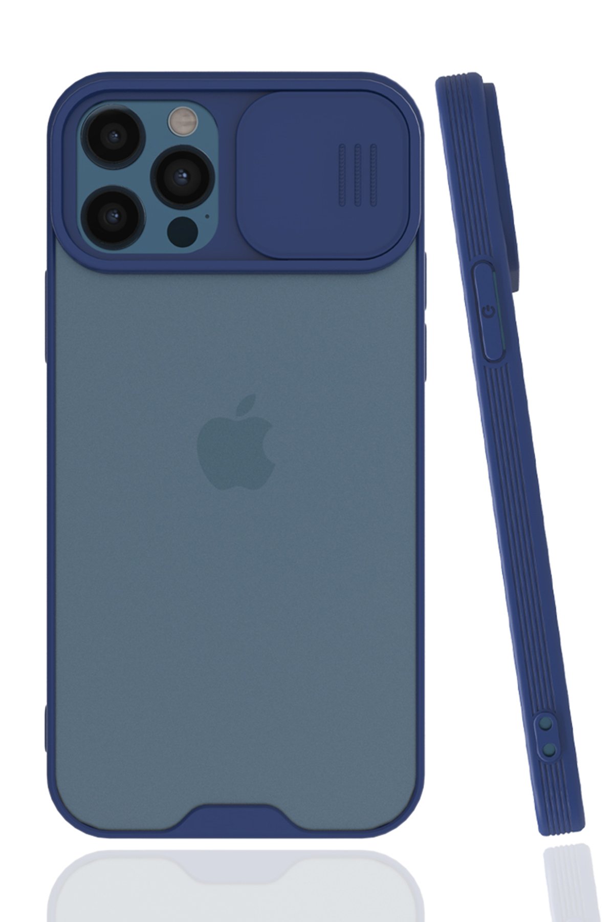 iPhone 12 Pro Kılıf Platin Kamera Koruma Silikon - Lacivert iPhone 12 Pro Kılıf Platin Kamera Koruma Silikon - Lacivert