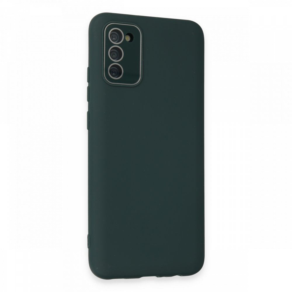  Samsung Galaxy A02S Kılıf Lansman Glass Kapak - Koyu Yeşil