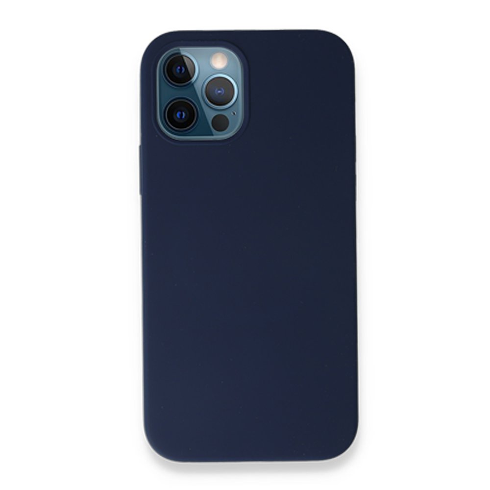  iPhone 12 Pro Kılıf Magneticsafe Lansman Silikon Kapak - Lacivert