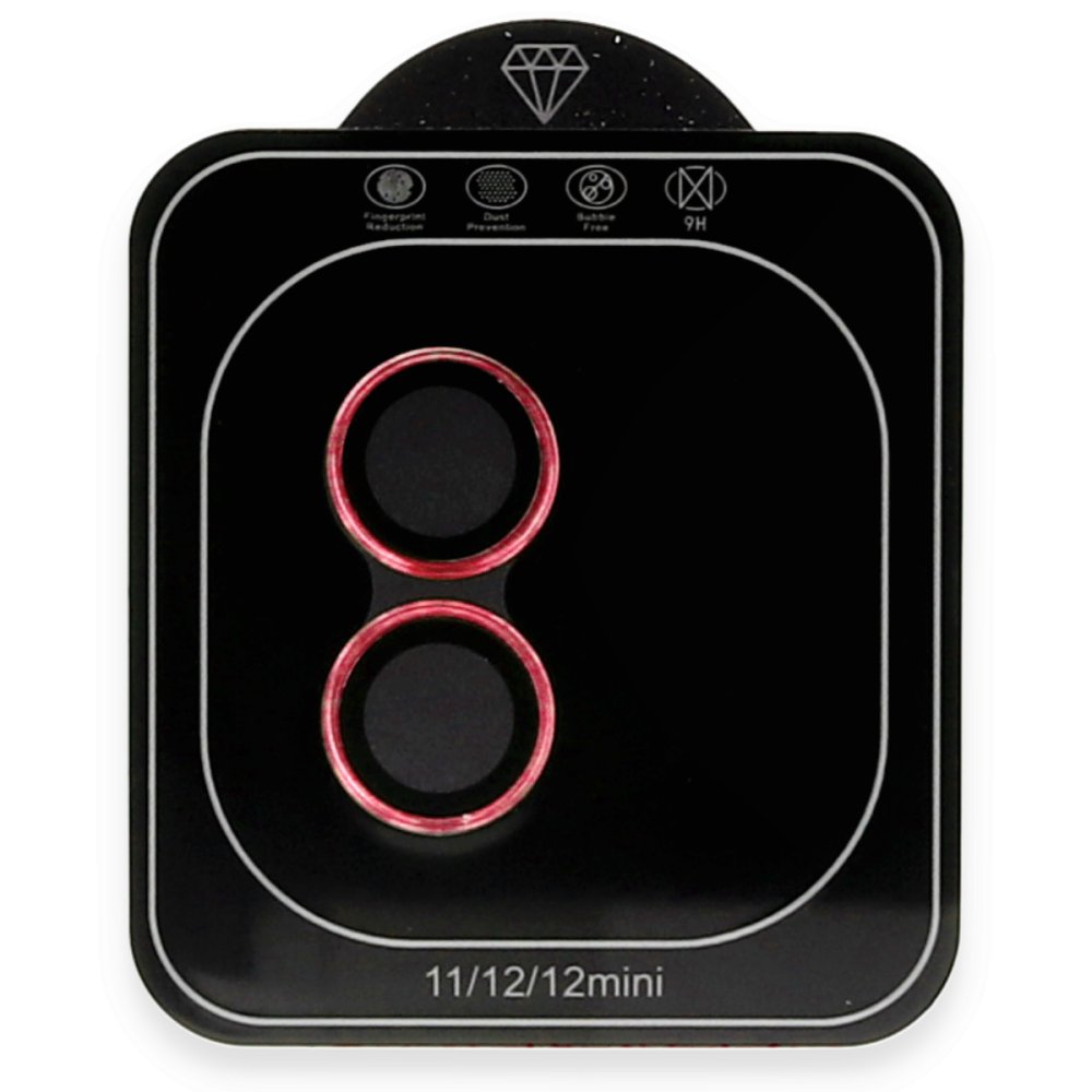  iPhone 11 Valdez Metal Kamera Lens - Kırmızı