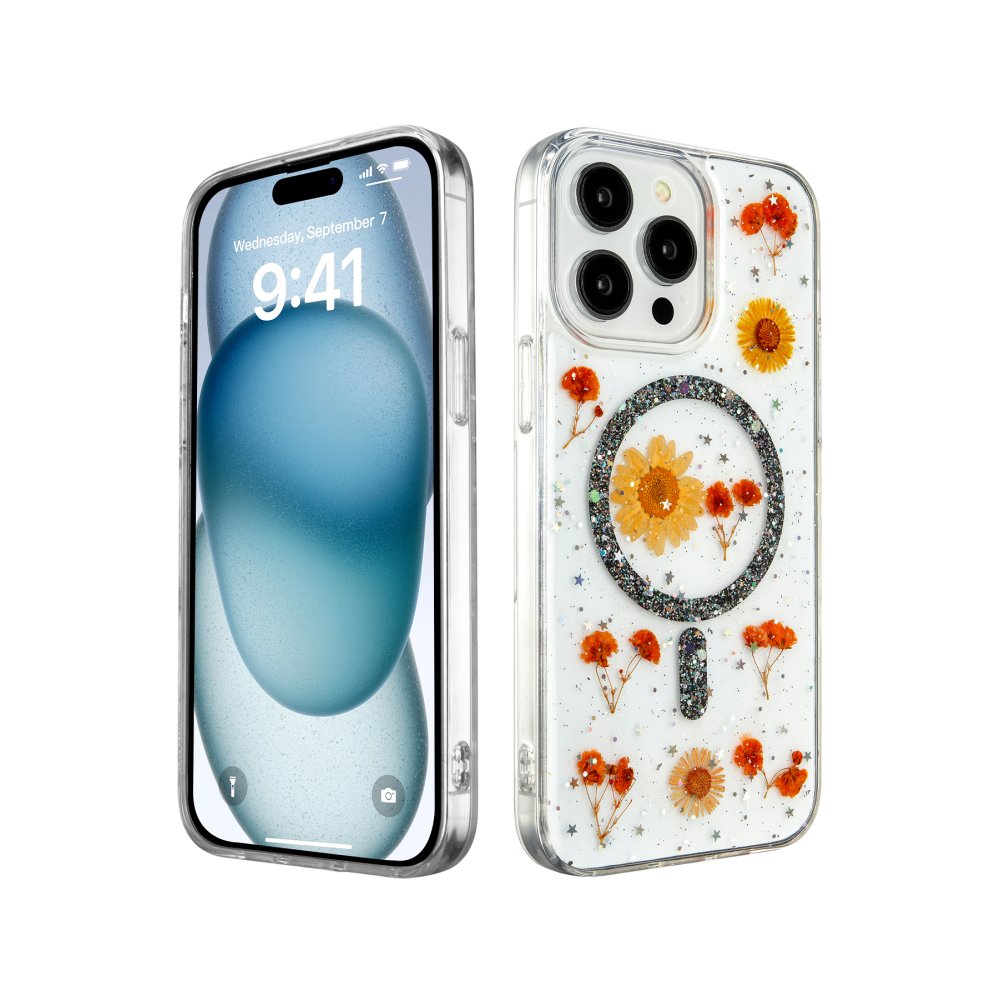 iPhone 14 Pro Max Kılıf Daisy Simli Magsafe Kapak - Siyah  iPhone 14 Pro Max Kılıf Daisy Simli Magsafe Kapak - Siyah